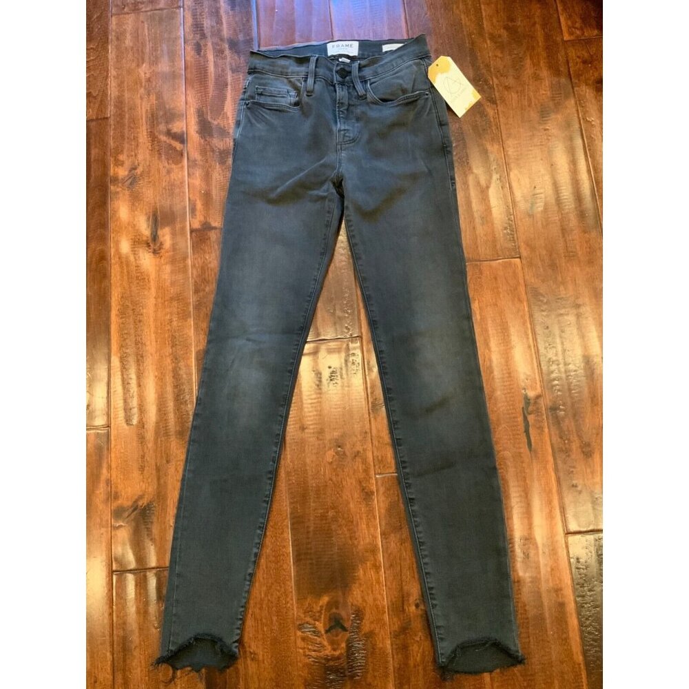 Frame Denim Black "Le Skinny de Jeanne" Skinny Jeans, Size 25